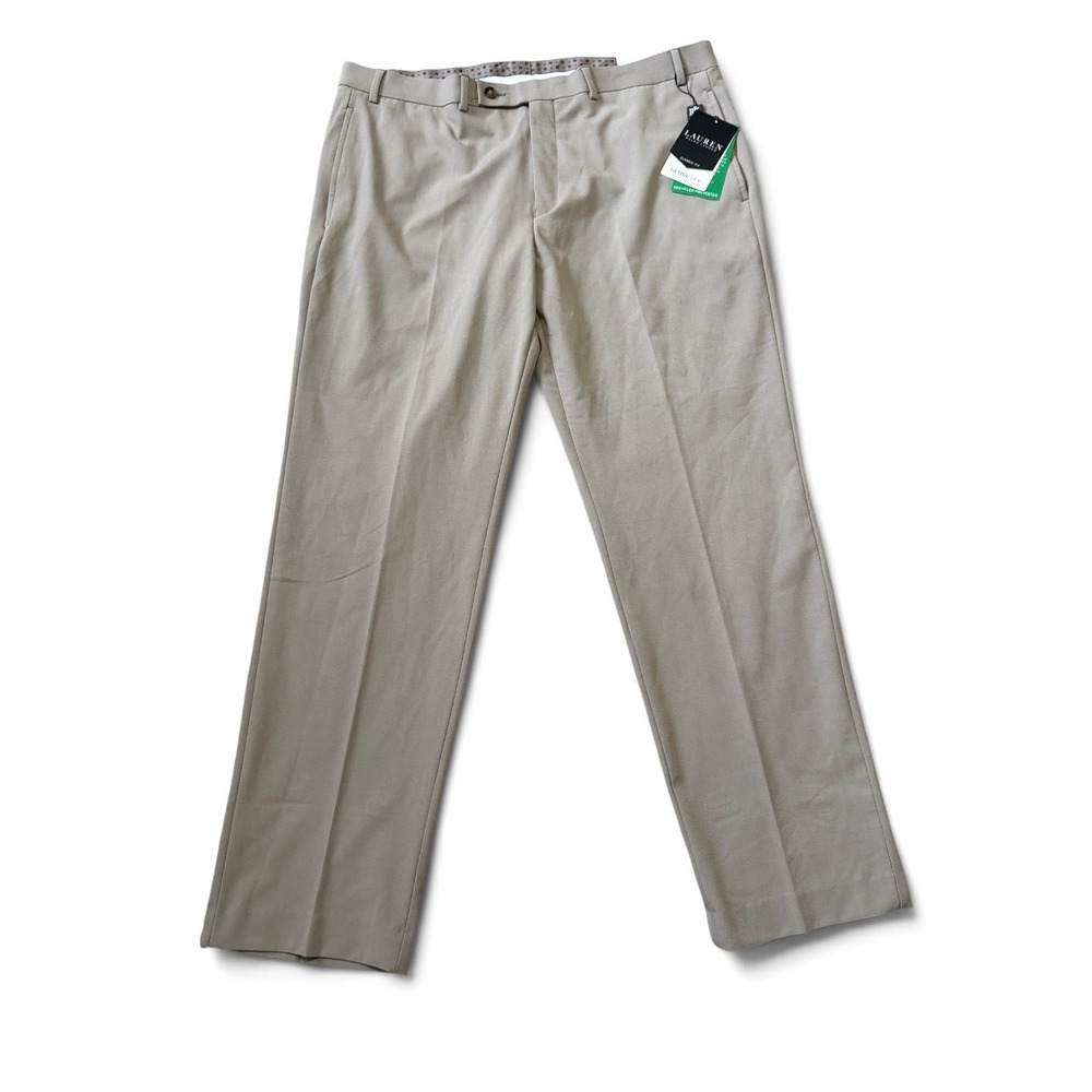 Lauren Ralph Lauren Dress Pants 38x30 Tan Ultraflex Classic Fit NWT Black Label